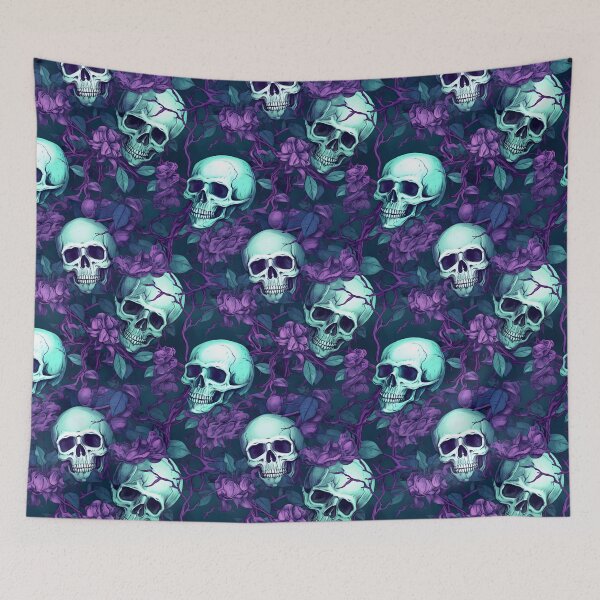 Item preview, Lavender and Teal Skulls Composite Overlay Pattern #4 designed and sold by ARTficiallyAnon.