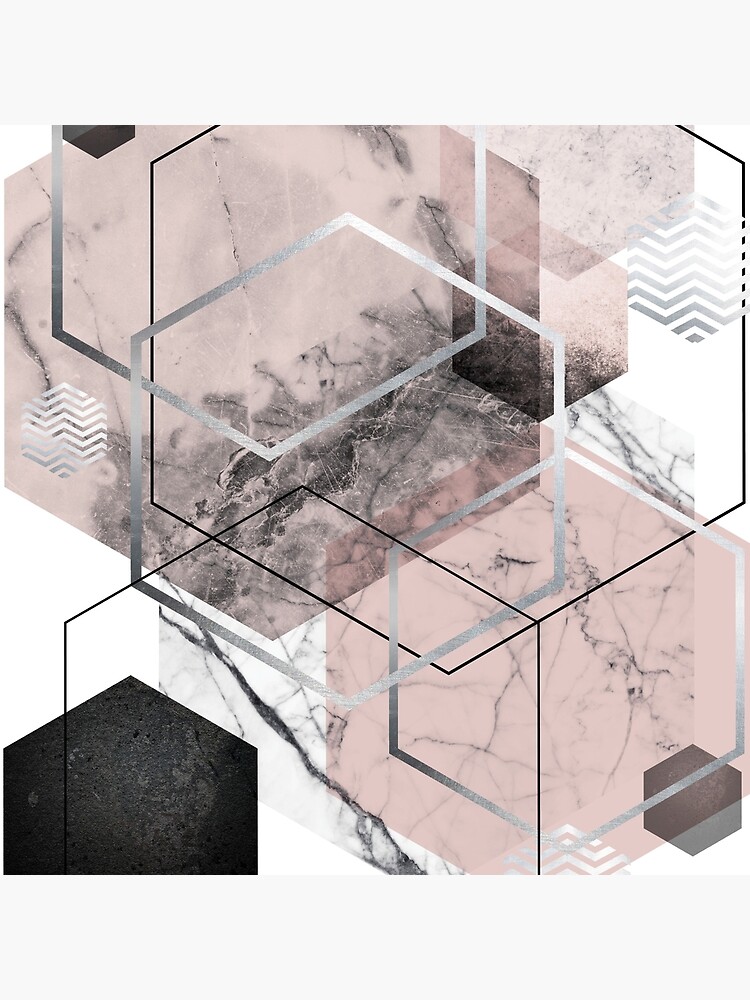 Blush and Grey Geometric by UrbanEpiphany