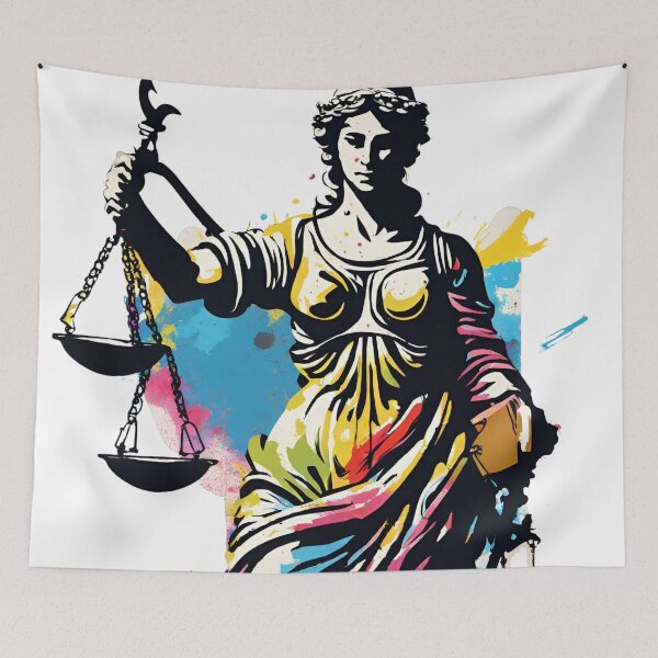 Item preview, Justice Street Art Illustration designed and sold by KapowStickers.