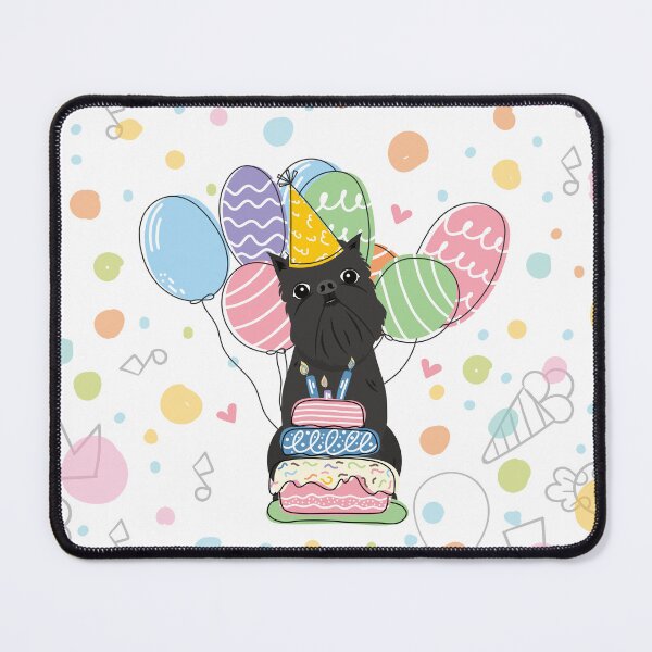 Item preview, Black Brussels Griffon Cropped Ears Dog Birthday Party designed and sold by Lulupainting.