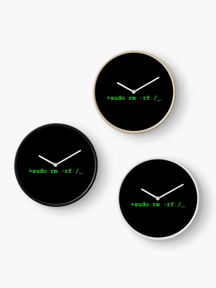 Thumbnail 3 of 4, Clock, sudo rm -rf / designed and sold by Hectobyte.