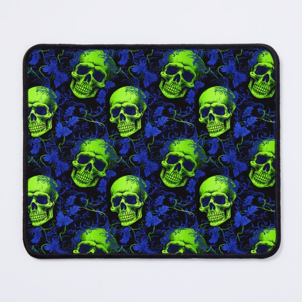 Item preview, Lime Green and Electric Blue Skulls Composite Overlay Pattern #2 designed and sold by ARTficiallyAnon.