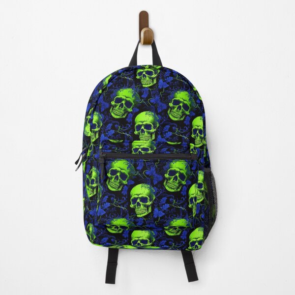 Item preview, Lime Green and Electric Blue Skulls Composite Overlay Pattern #2 designed and sold by ARTficiallyAnon.