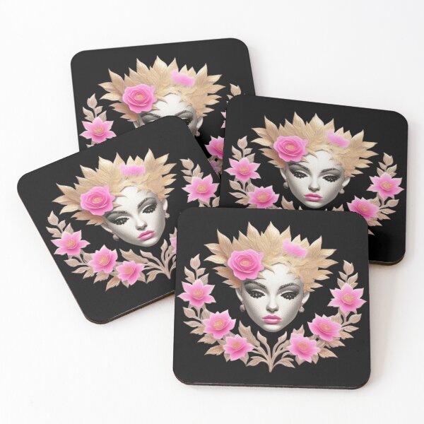 Item preview, Gold and pink floral portrait  designed and sold by Roxburylane.