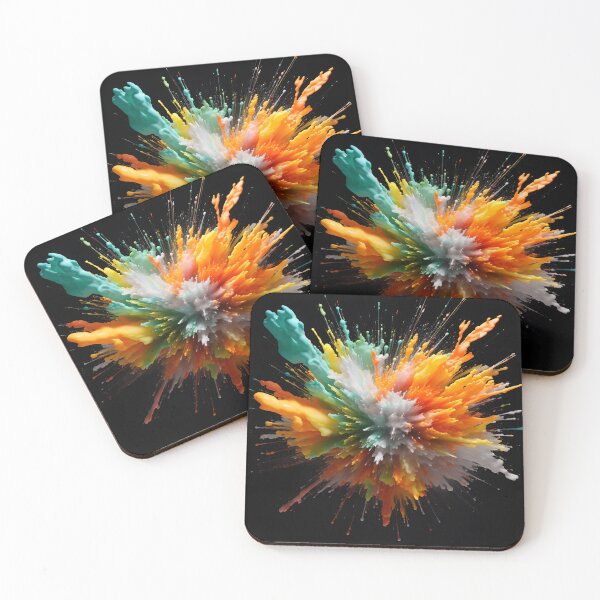 Item preview, Vibrant color paint explosion art print designed and sold by dcrc.