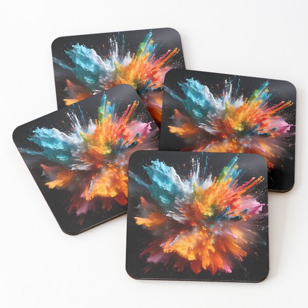 Item preview, vibrant color paint explosion art print designed and sold by dcrc.
