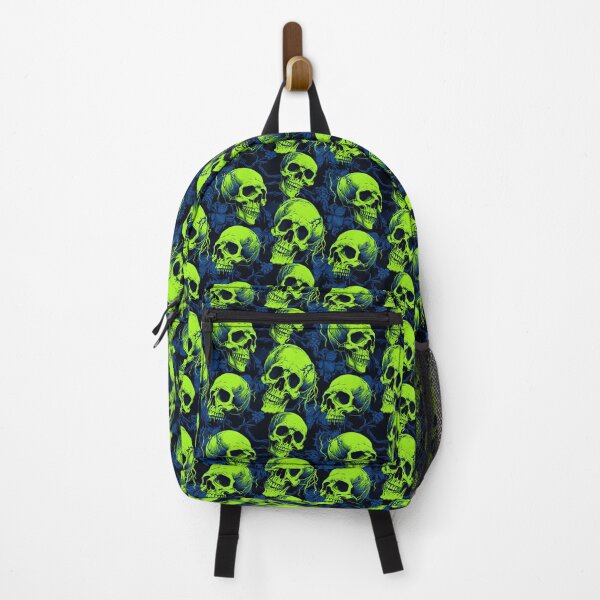 Item preview, Lime Green and Electric Blue Skulls Composite Overlay Pattern #3 designed and sold by ARTficiallyAnon.