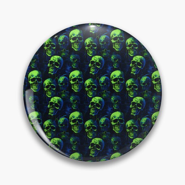Item preview, Lime Green and Electric Blue Skulls Composite Overlay Pattern #4 designed and sold by ARTficiallyAnon.