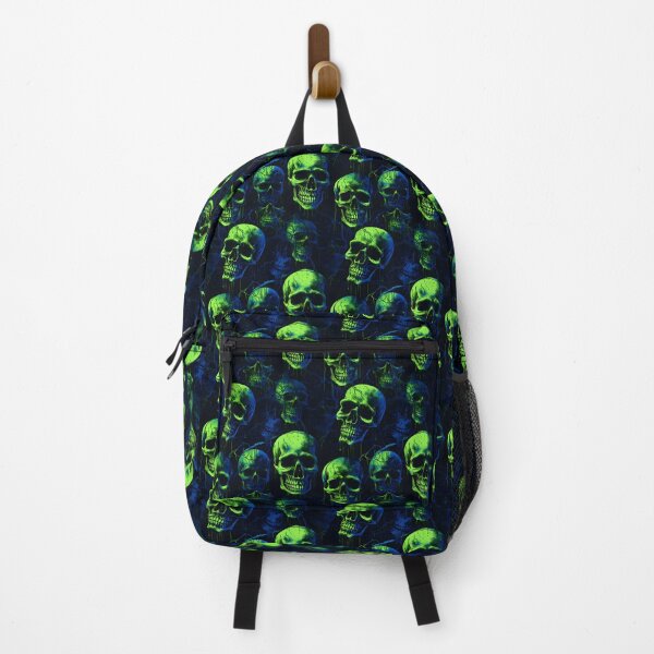 Item preview, Lime Green and Electric Blue Skulls Composite Overlay Pattern #4 designed and sold by ARTficiallyAnon.