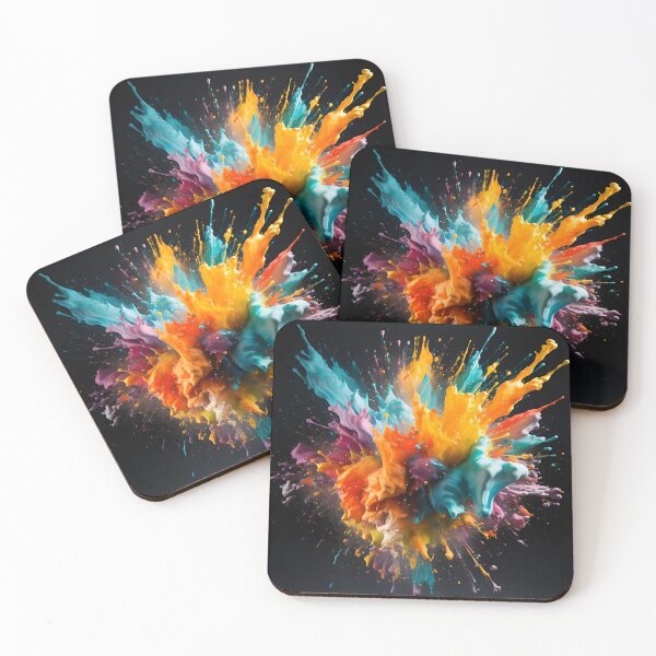 Item preview, vibrant color paint explosion art print designed and sold by dcrc.