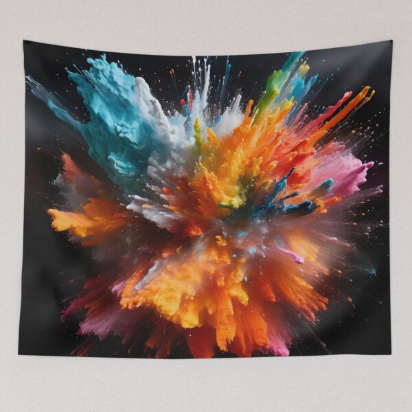 Item preview, vibrant color paint explosion art print designed and sold by dcrc.