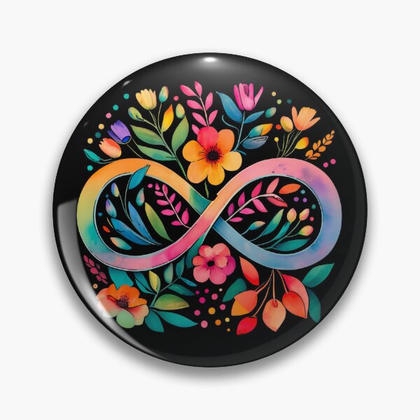 Item preview, Autism Acceptance Rainbow Infinity Symbol and Flowers designed and sold by Indie-Designs.