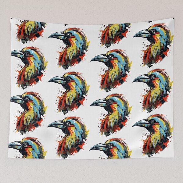 Item preview, colorful bird head, watercolor bird head, bird head pop art designed and sold by GreyStanzione1.