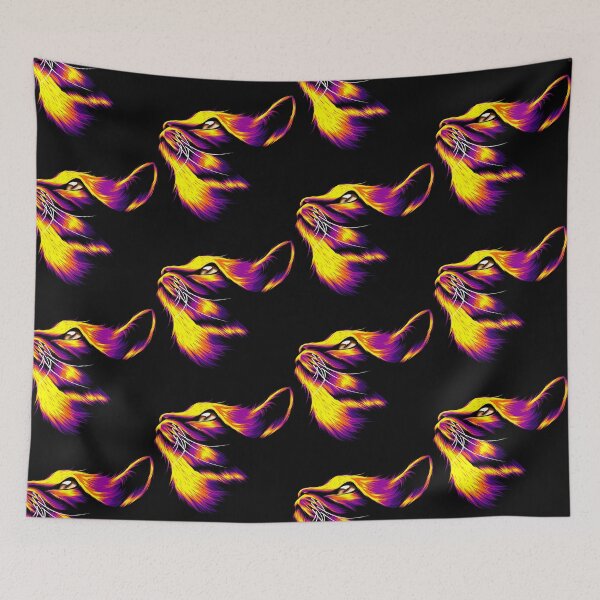 Item preview, colorful cat head, watercolor cat head, cat head designed and sold by GreyStanzione1.