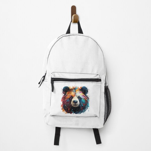 Item preview, bear head closeup, colorful bear head, bear head designed and sold by GreyStanzione1.