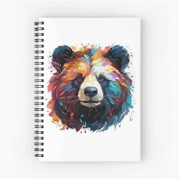 Item preview, bear head closeup, colorful bear head, bear head designed and sold by GreyStanzione1.