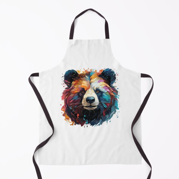 Item preview, bear head closeup, colorful bear head, bear head designed and sold by GreyStanzione1.