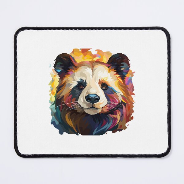 Item preview, panda head closeup, colorful panda head, panda head designed and sold by GreyStanzione1.