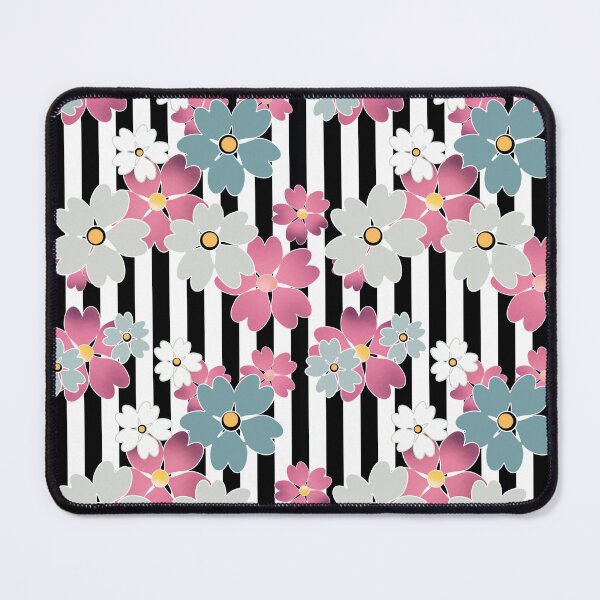 Item preview,  texture of Black and white shelves and pink flowers Colored designed and sold by fuzzyfox.