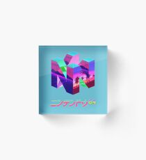 Nintendo 64 Vaporwave Acrylic Block