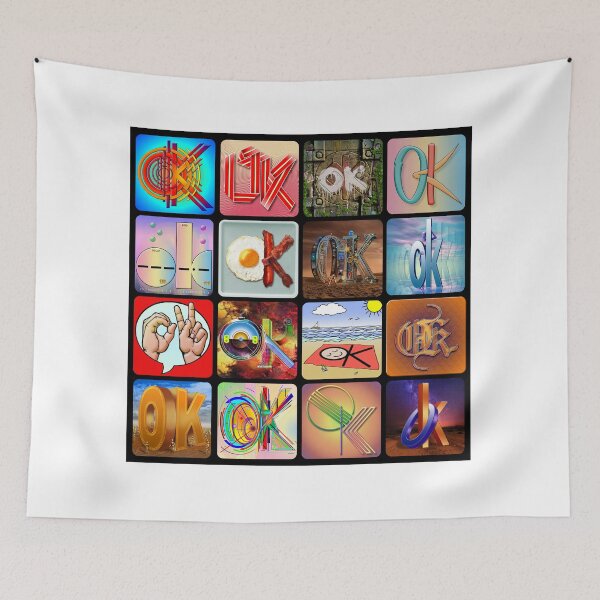 Item preview, 16 different versions of the saying OK designed and sold by Rick Borstelman.