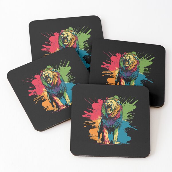 Item preview, colorful angry lion, angry lion, watercolor angry lion  designed and sold by GreyStanzione1.