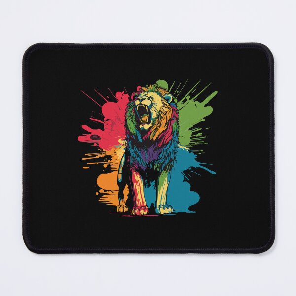 Item preview, colorful angry lion, angry lion, watercolor angry lion designed and sold by GreyStanzione1.
