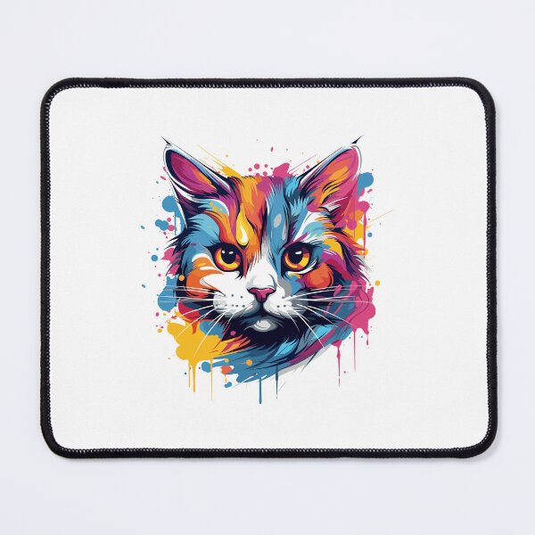 Item preview, colorful cat head, watercolor cat head, cat head designed and sold by GreyStanzione1.