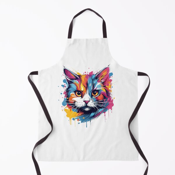 Item preview, colorful cat head, watercolor cat head, cat head designed and sold by GreyStanzione1.