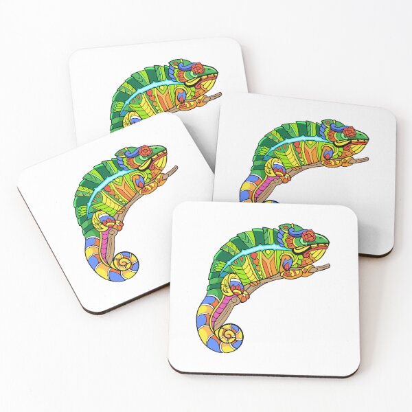 Item preview, colorful chameleon mandala, watercolor chameleon mandala, chameleon mandala designed and sold by GreyStanzione1.
