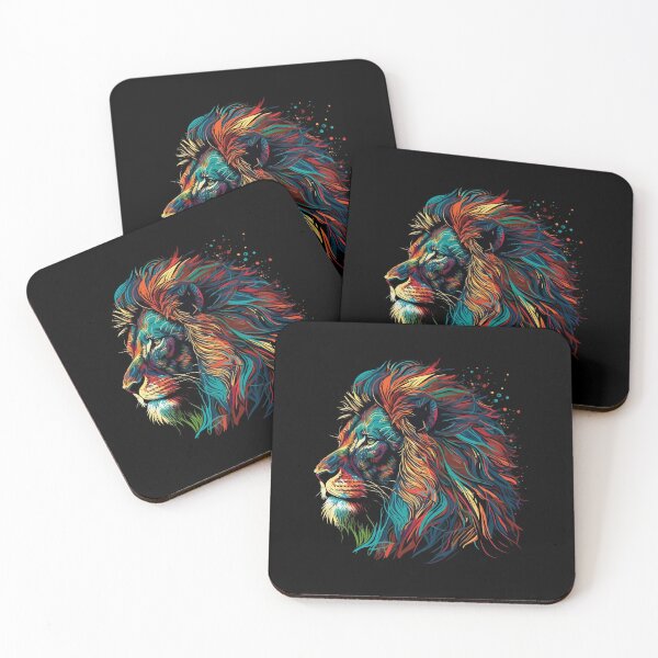 Item preview, colorful lion head, watercolor lion head, lion head pop art designed and sold by GreyStanzione1.