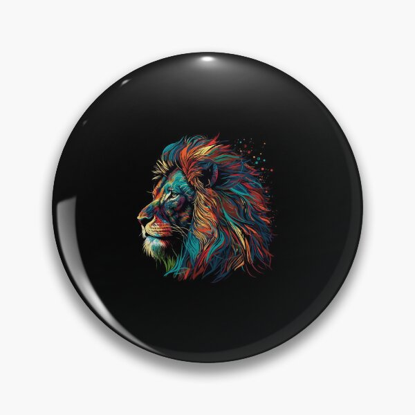 Item preview, colorful lion head, watercolor lion head, lion head pop art designed and sold by GreyStanzione1.