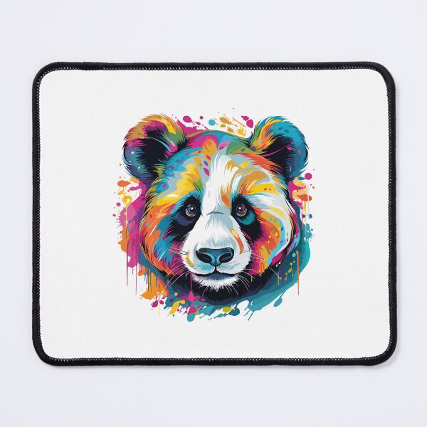 Item preview, panda head closeup, colorful panda head, panda head designed and sold by GreyStanzione1.