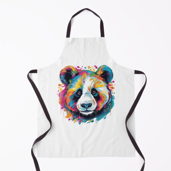 Item preview, panda head closeup, colorful panda head, panda head designed and sold by GreyStanzione1.