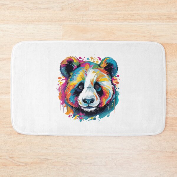 Item preview, panda head closeup, colorful panda head, panda head designed and sold by GreyStanzione1.
