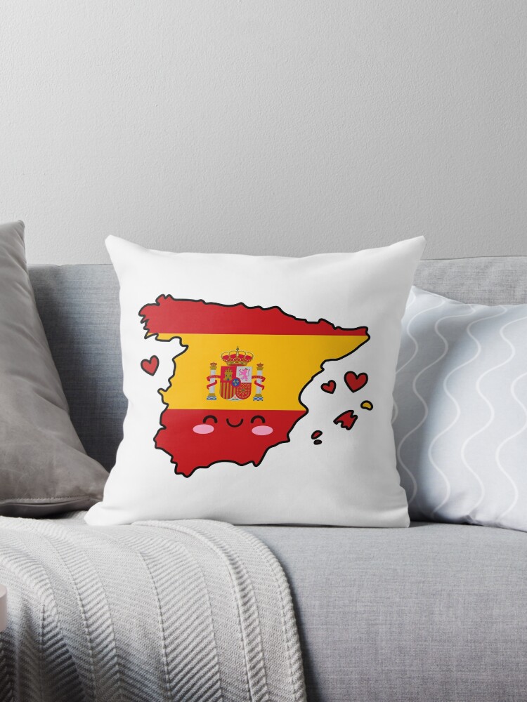 Spain Flag Map Smile with Love