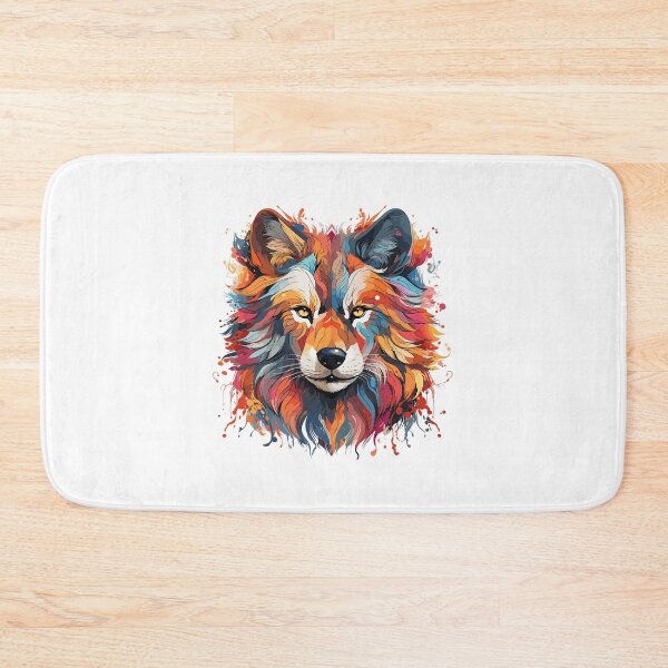 Item preview, wolf head closeup, colorful wolf head, wolf head designed and sold by GreyStanzione1.