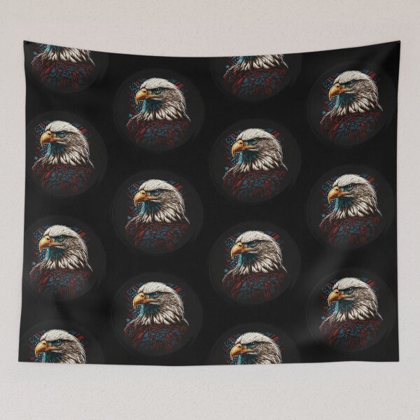 Item preview, colorful eagle us, eagle with us flag, eagle head designed and sold by GreyStanzione1.