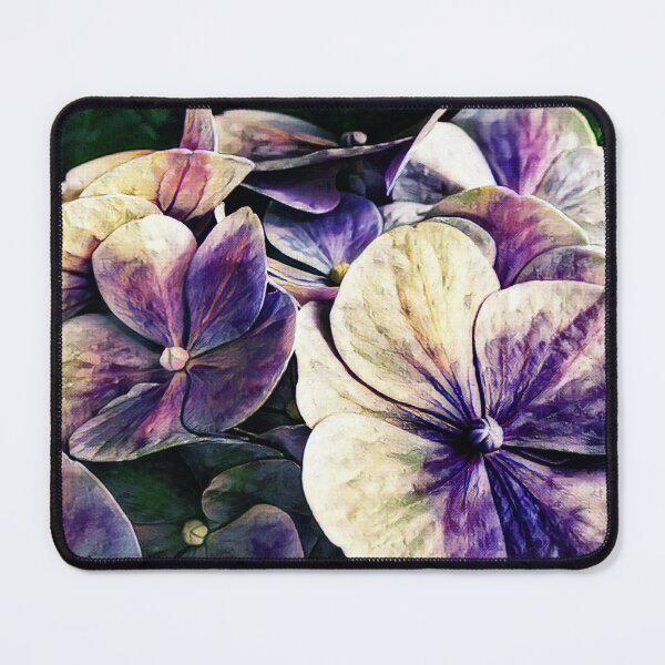 Item preview, Hortensia flowers in vintage grunge watercoloring style designed and sold by fuzzyfox.