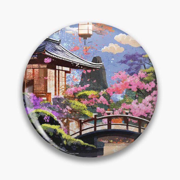 Item preview, A Japanese garden and large bonsai and a pond that may hold auspicious fish. designed and sold by Natcharee.