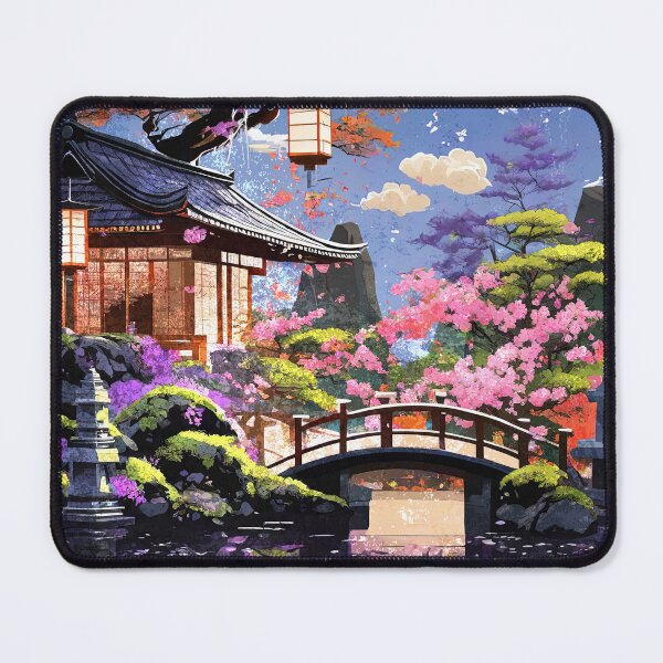 Item preview, A Japanese garden and large bonsai and a pond that may hold auspicious fish. designed and sold by Natcharee.