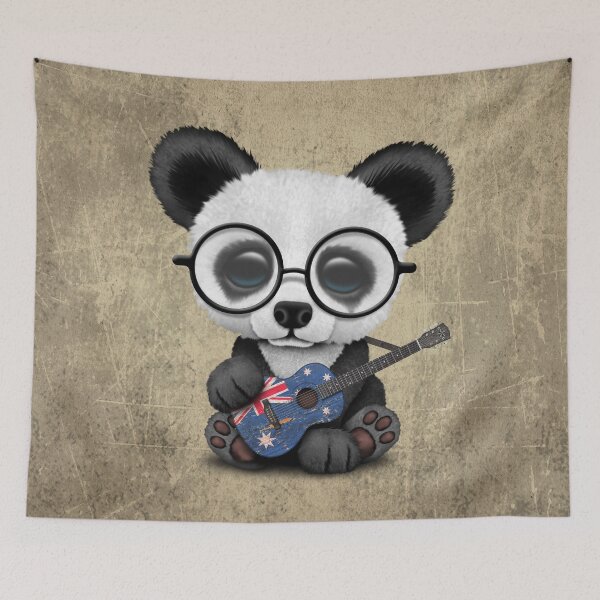 Item preview, Baby Panda Playing Australian Flag Guitar designed and sold by JeffBartels.