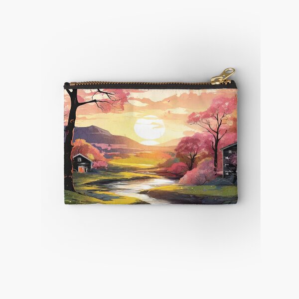 Item preview, Warm landscape art of beautiful sunsets and trees, flowers, and rivers. designed and sold by Natcharee.
