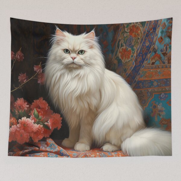Item preview, Fluffy White Persian Cat designed and sold by Elisabeth Lucas.