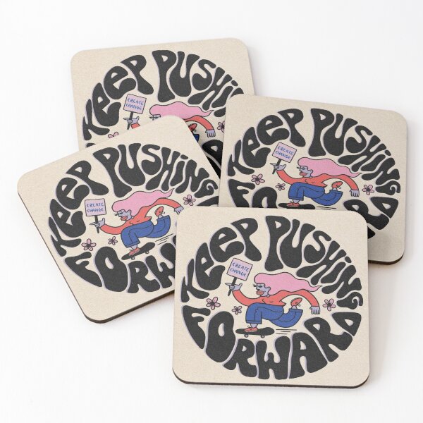 Item preview, keep pushing forward, create change feminist poster sticker designed and sold by Anavrisss.