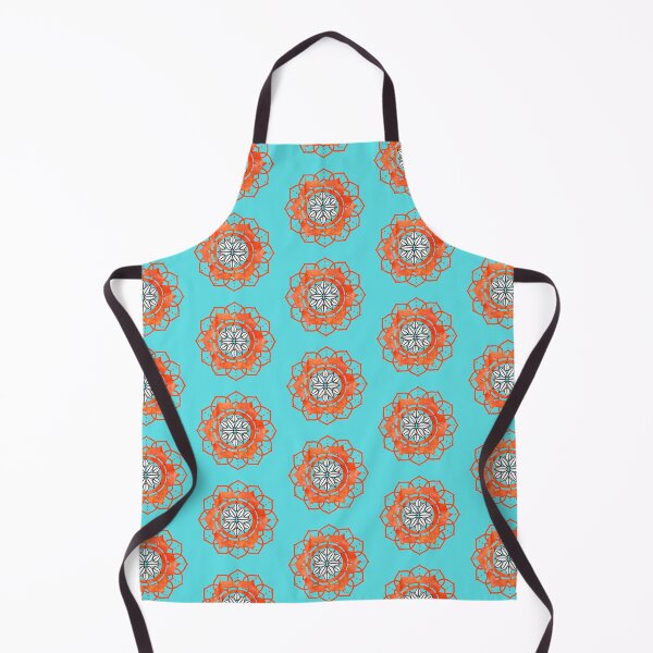 Artikelvorschau, Abstraktes Blumenmuster in Blau und Orange entworfen und verkauft von ossiagraphics.