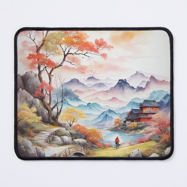 Item preview, Color splash art. A rural landscape with beautiful mountains, trees, and rivers. designed and sold by Natcharee.