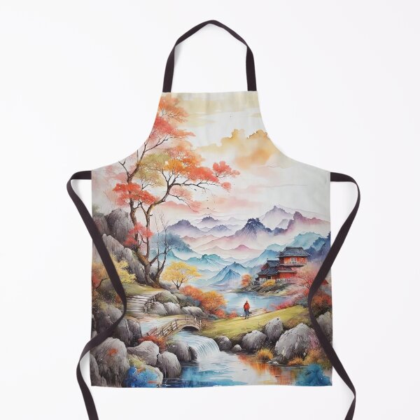 Item preview, Color splash art. A rural landscape with beautiful mountains, trees, and rivers. designed and sold by Natcharee.