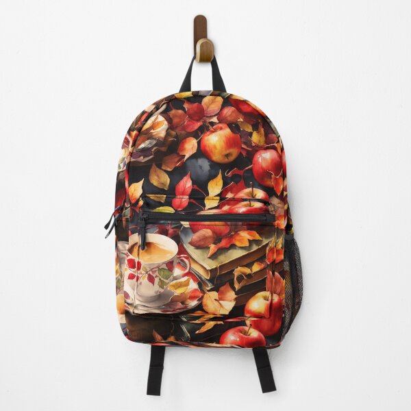 Item preview, Fall Apple Watercolor Coffee, Leaves, and Books Pattern designed and sold by ClassActCreator.