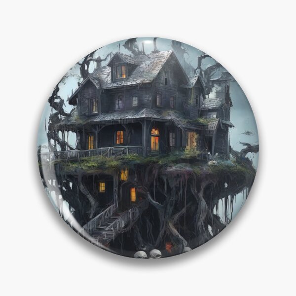 Item preview, Paint splash art, scary and uninhabited house designed and sold by Natcharee.